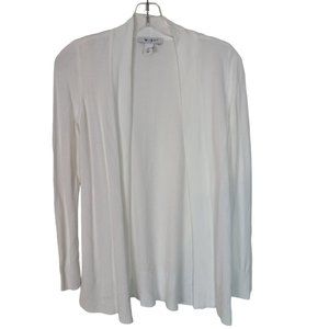 White House Black Market Womens XS White Open Front Long Sleeve Cardigan Sweater